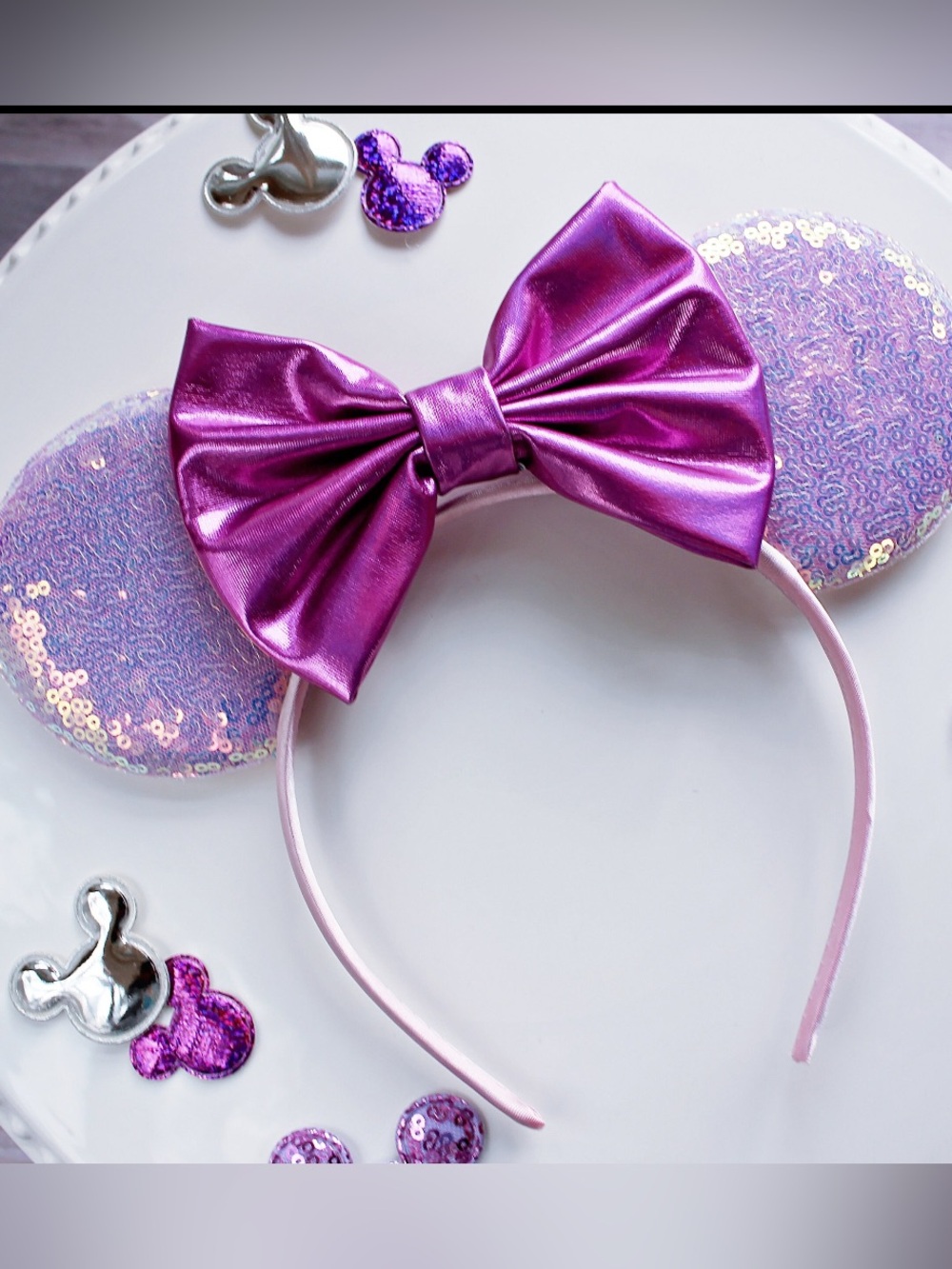 Minnie Purple Sequin Mouse Ears Headband